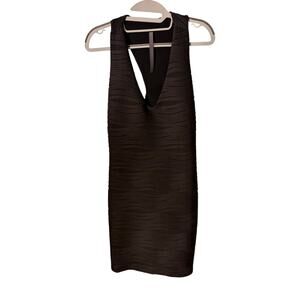 Abi Ferrin Textured Racerback Bodycon Mini Dress Made in USA Y2K LBD Indie L